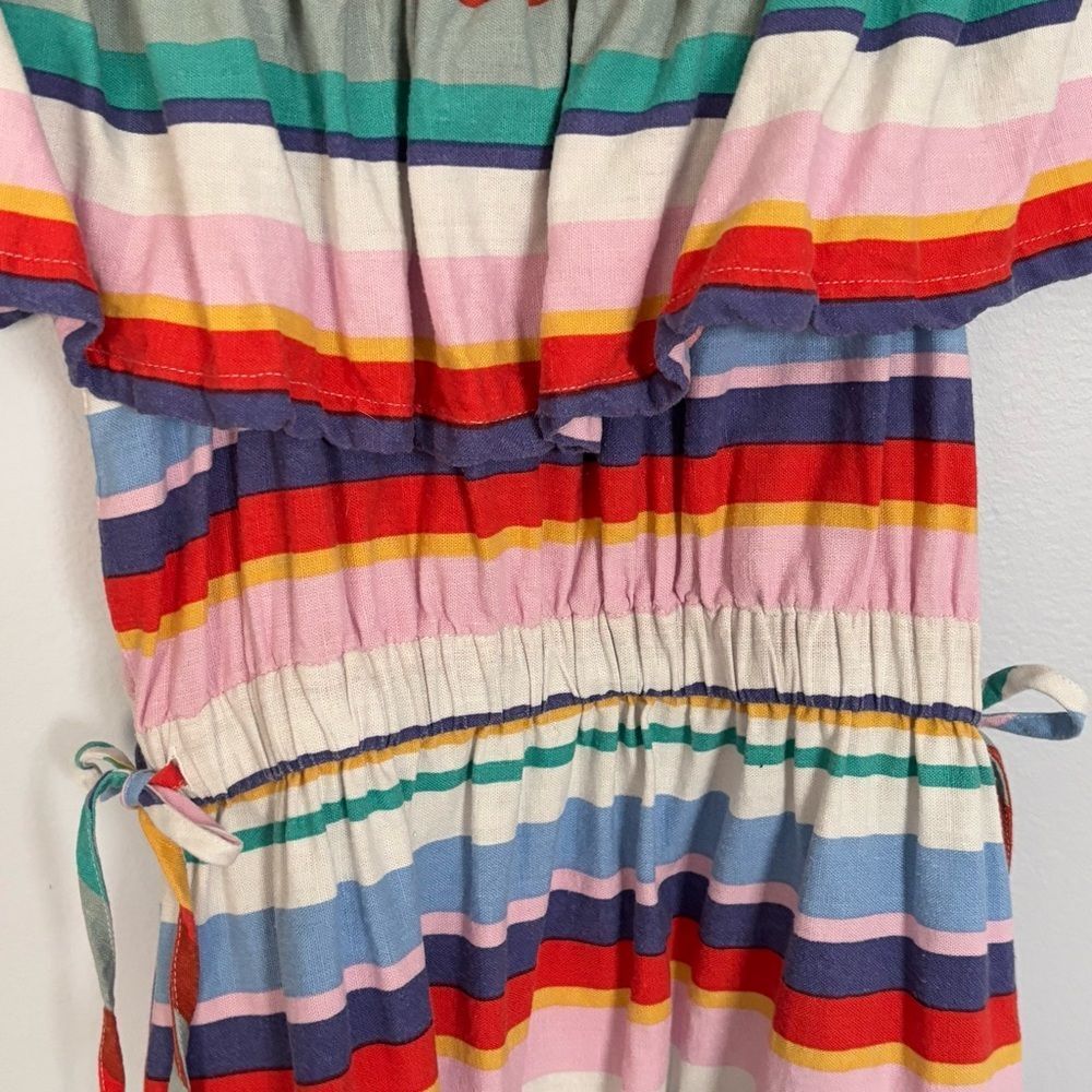 4Our Dreamers Anthropologie Women’s Multicolor Off the Shoulder Striped Dress XS - Picture 11 of 16